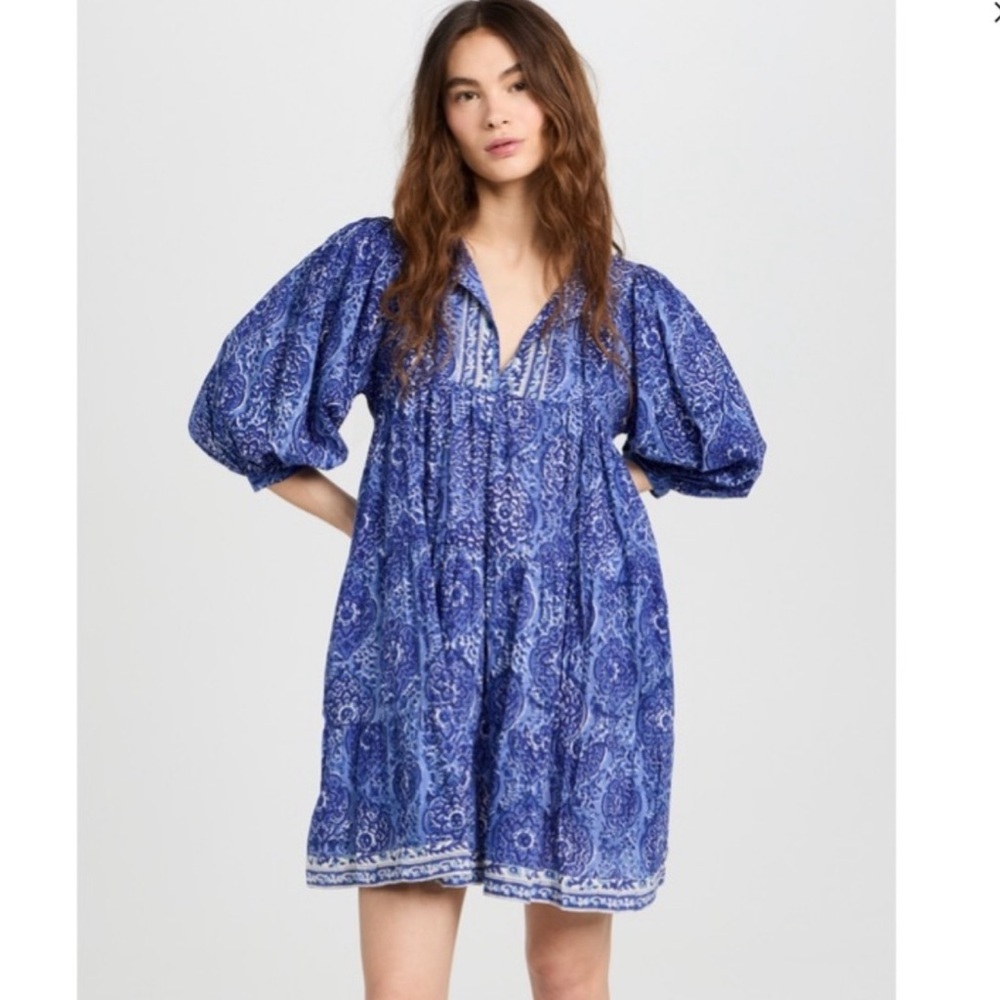 NWT Marea by Liz Joy Casita Dress Delft Blue Size Large